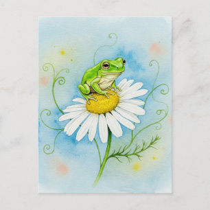 Frog Daisy Daydream Postcard for Postcrossing