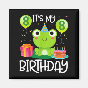 Frog dance balloons cake happy 8 years birthday magnet