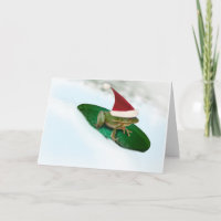 Frog Dashing Through the Snow on a Lily Pad