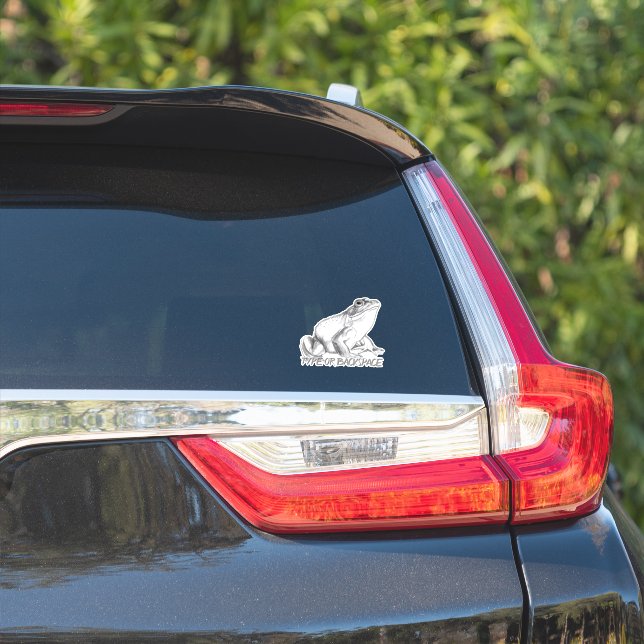 Frog Decal Custom Bullfrog Art Window Decals (Car Side)