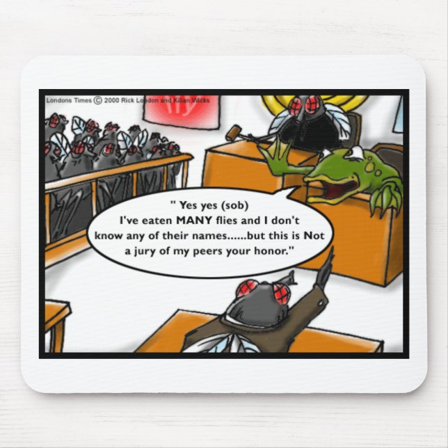 Frog Defendant Fly Jury Funny Gifts & Tees Mouse Mat (Front)