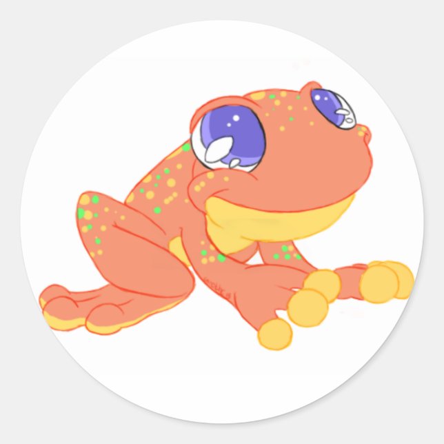 Frog design001 classic round sticker (Front)