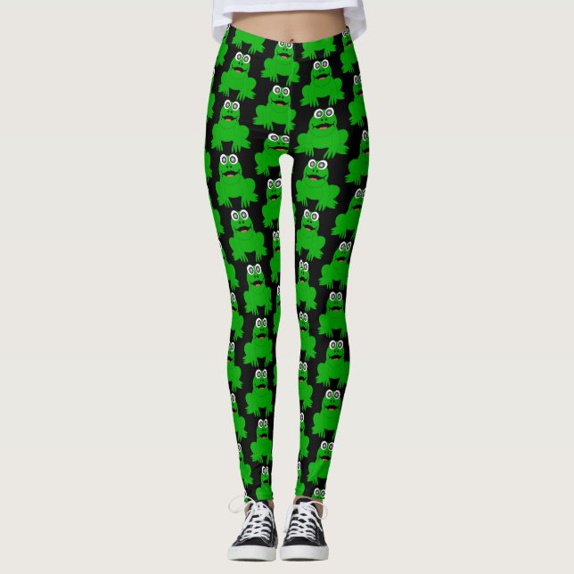 Frog Design You Choose Background Colour Leggings (Front)