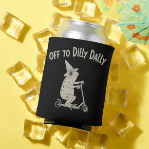 Frog Dilly Dallying Born To Dilly Dally Silly Meme Can Cooler