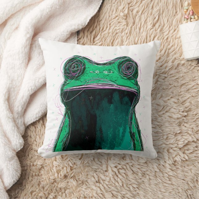 frog doodle: The vibrant and fun essence of Cushion (Blanket)