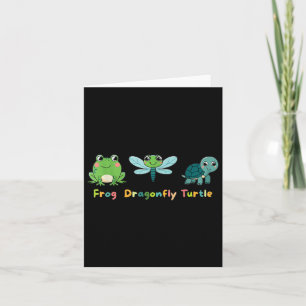 Frog Dragonfly Turtle Cute Kids Animal Friends  Card