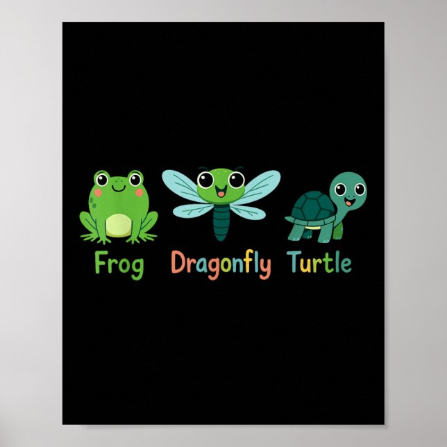 Frog Dragonfly Turtle Humour Subtle Political _1  Poster (Front)