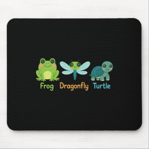 Frog Dragonfly Turtle Subtle Mouse Mat