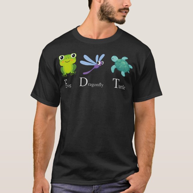 Frog Dragonfly Turtle T-Shirt (Front)