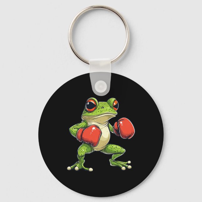 Frog Dressed As A Boxer Funny Boxing  Key Ring (Front)