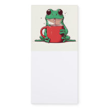 Frog drinking coffee