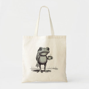 Frog Drinking Coffee Meme Mystical Toad Frog Lover Tote Bag
