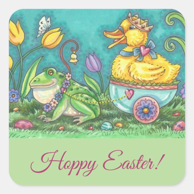 FROG & DUCK EASTER EGG, CUTE STICKERS Sheet (Front)