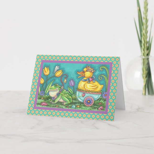 FROG & DUCK PRINCE EASTER NOTE GREETING CARD Verse (Front)