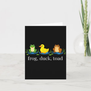 Frog duck toad zoological funny retro animal meme card
