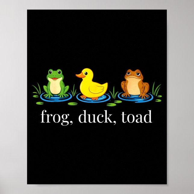 Frog duck toad zoological funny retro animal meme poster (Front)