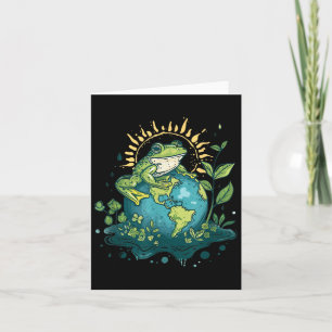 Frog Earth Day Frog Earth Day Green Themed  Card