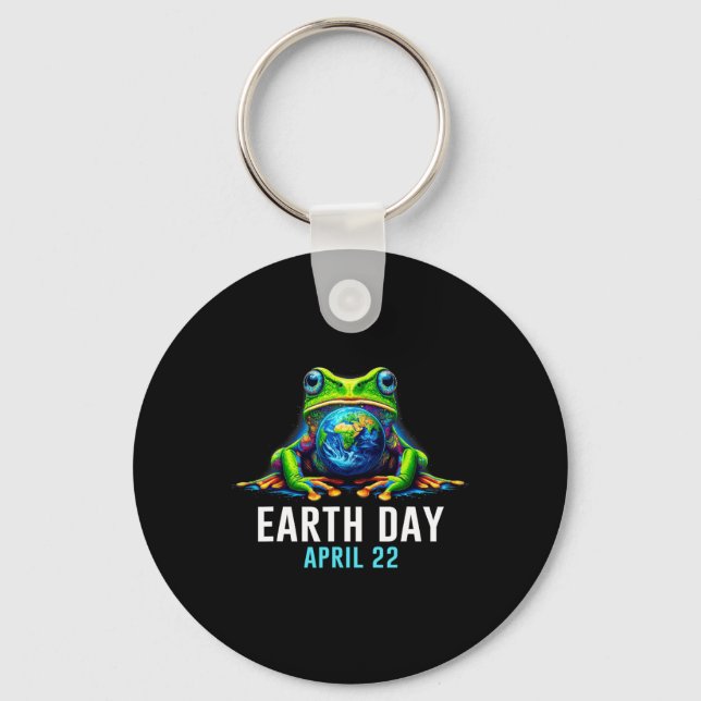 Frog Earth Day Save The Planet Colourful  Key Ring (Front)