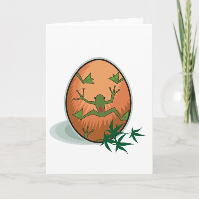Frog Easter Egg Holiday Card (Front)