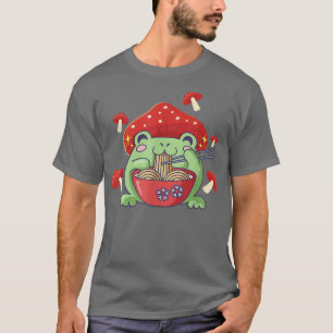 Frog Eating Ramen Anime Japanese Noodles Cute Frog T-Shirt