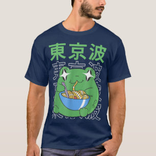 Frog Eating Ramen Japan Cottagecore Aesthetic Kawa T-Shirt