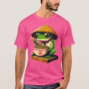 Frog Eating Ramen Kawaii Japanese Noodles Anime Lo T-Shirt