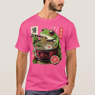 Frog Eating Ramen Kawaii Neko Japanese Noodles Ani T-Shirt
