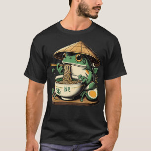 Frog Eating Ramen Kawaii Neko Japanese Noodles Ani T-Shirt