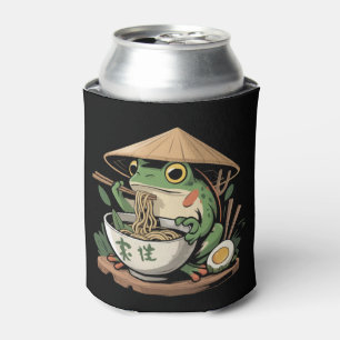Frog Eating Ramen Kawaii Neko Japanese Noodles  Can Cooler