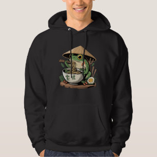 Frog Eating Ramen Kawaii Neko Japanese Noodles  Hoodie