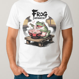 Frog Eating Ramen Kawaii Neko Japanese Noodles  T-Shirt