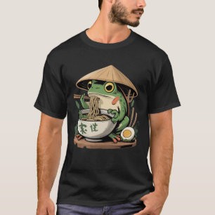 Frog Eating Ramen Kawaii Neko Japanese Noodles  T-Shirt