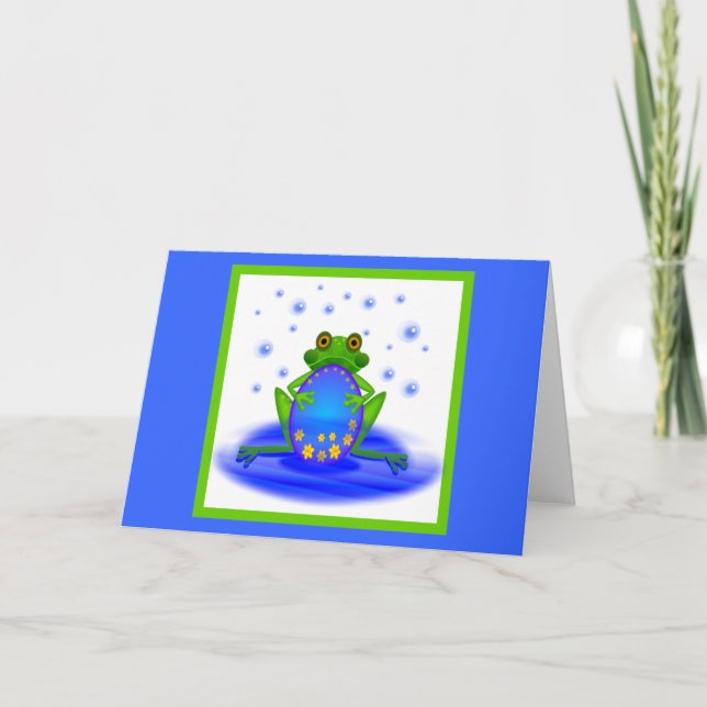 Frog &  Egg Holiday Card (Front)