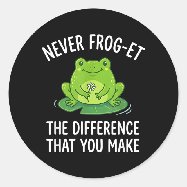 Frog-Et The Difference That You Make Funny Frog Classic Round Sticker (Front)
