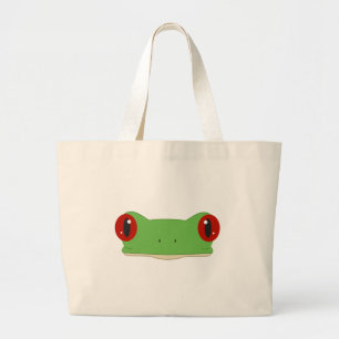 Frog Face Large Tote Bag