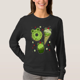 Frog Face Toad Amphibian Froggy Doughnut Ice Cream T-Shirt