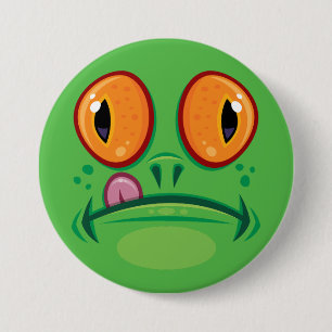 Frog Face with Tongue Cartoon 7.5 Cm Round Badge