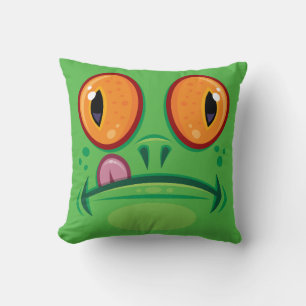 Frog Face with Tongue Cartoon Cushion