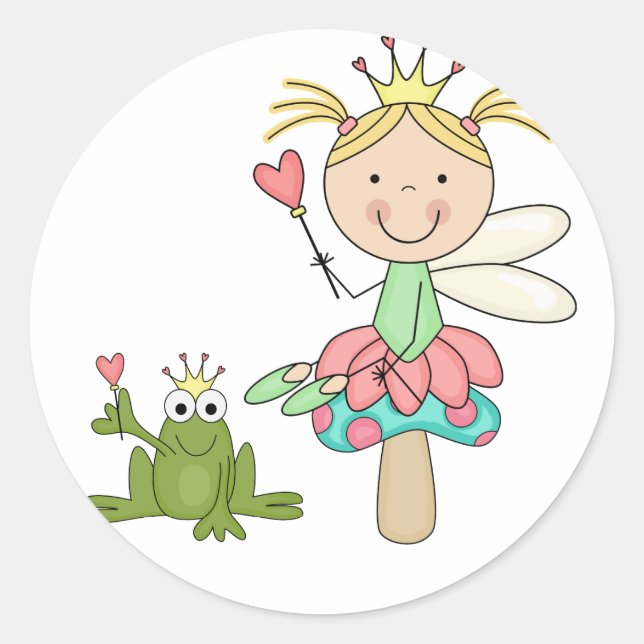 Frog Fairy - Blonde T-shirts and Gifts Classic Round Sticker (Front)