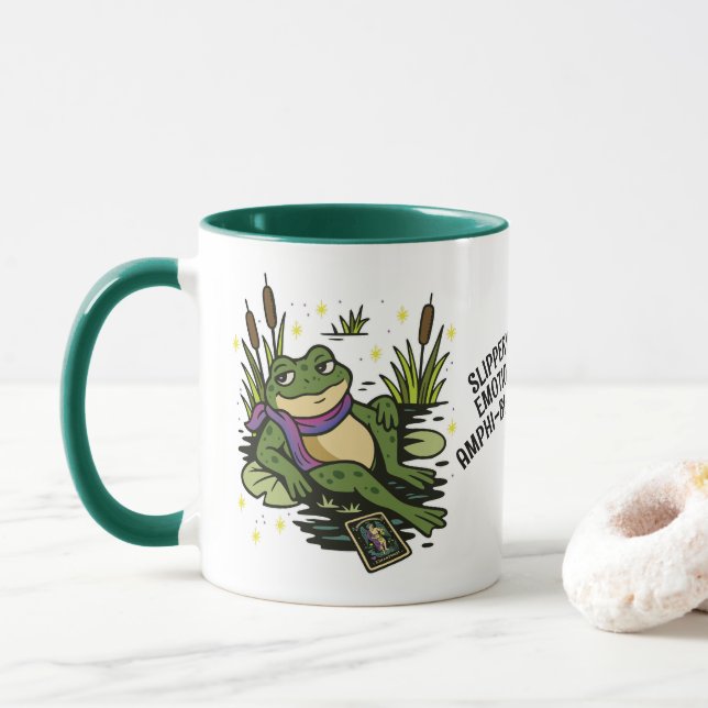 Frog Familiar: Slippery, Moist & Amphi-bi-ous Mug (With Donut)