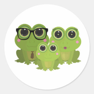 Frog Family Classic Round Sticker