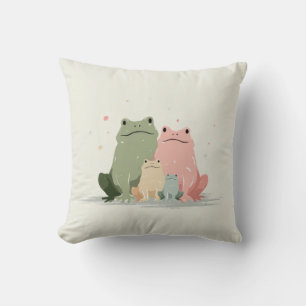 Frog Family – Cute Whimsical Animal Art Cushion