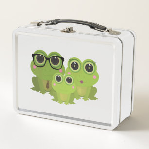 Frog Family Metal Lunch Box