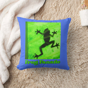 Frog Fanatic for frog on a leaf Cushion