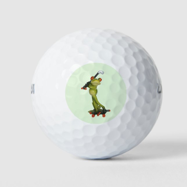 Frog Figurine Golfer Ultra 500 Distance Golf Ball (Front)