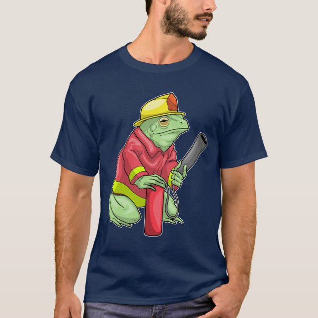 Frog Firefighter Fire extinguisher Fire department T-Shirt (Front)