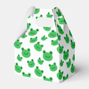 Frog First Birthday party Croaking Green Glitter Favour Box