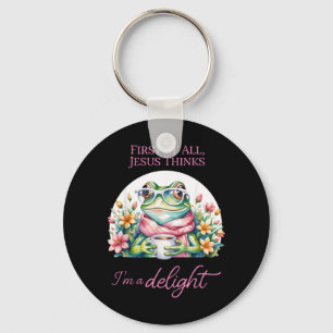 Frog First Of Jesus Thinks A Delight Christian Key Ring