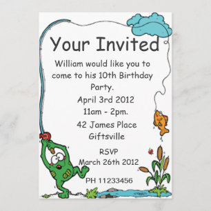 Frog Fishing Party Invitation