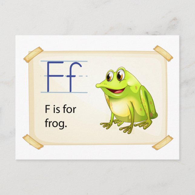 Frog flashcard postcard (Front)